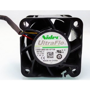 nidec V38S1BS1A5-57T35 12V 1A 12W 4wires Cooling Fan