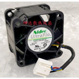 NIDEC V40S12BUB5-57A052 12V 0.53A 4wires Cooling Fan