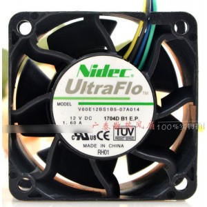 NIDEC V60E12BS1B5-07A014 12V 1.60A 4wires Cooling Fan