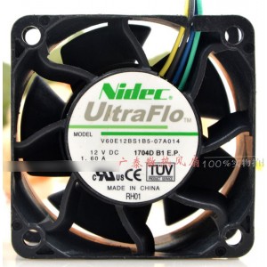 NIDEC V60E12BS1B5-07A014 12V 1.60A 4wires Cooling Fan - Used