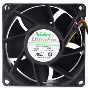 Nidec V80E12BS1A5-07 12V 0.9A 4wires Cooling Fan