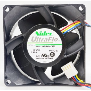 NIDEC V80T12BS1B3-07A25 12V 0.48A 4wires Cooling Fan