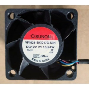 SUNON VF40281BX-D17C-S9H 12V 15.24W 4wires Cooling Fan