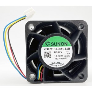 SUNON VF40281BX-Q09U-S9H 12V 18.00W 4wires Cooling Fan