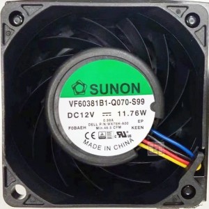 SUNON VF60381B1-Q070-S99 12V 11.76W 4wires Cooling Fan