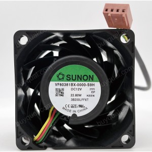 SUNON VF60381BX-0000-S9H 12V 22.80W 4wires Cooling Fan