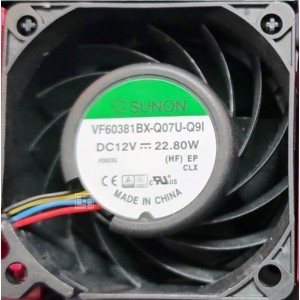 SUNON VF60381BX-Q07U-Q9I 12V 22.80W 4wires Cooling Fan