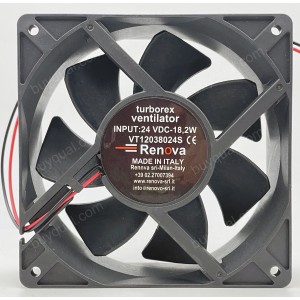 Renova VT12038024S 24V 18.2W 2wires Cooling Fan