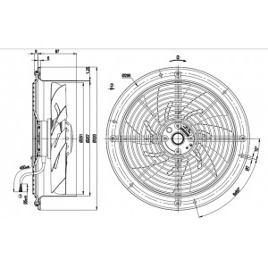 Ebmpapst W2E250-CM06-01 230V 0.51/0.66A 115/150W 4wires Cooling Fan 