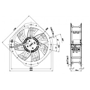 Ebmpapst W2E250-HP06-01 230V 0.55/0.71A 125/160W Cooling Fan - New