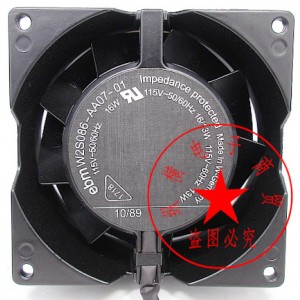 Ebmpapst W2S086-AA07-01 115V 16/15W 2wires cooling fan