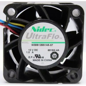 Nidec W38S12BS1A5-57 12V 1A  4wires Cooling Fan