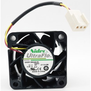 Nidec W40S12BGA5-53 12V 0.40A 3wires cooling fan