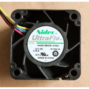 NIDEC W40S12BHD5-07A64 12V 0.75A 4wires Cooling Fan 