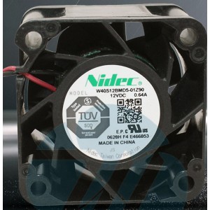 NIDEC W40S12BMD5-01Z90 12V 0.64A 2wires Cooling Fan 