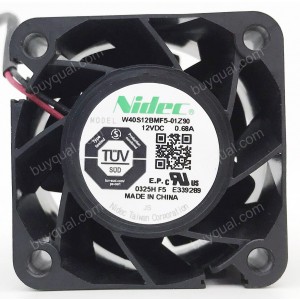 NIDEC W40S12BMF5-01Z90 12V 0.68A 2wires Cooling Fan 