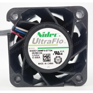 NIDEC  W40S12BMF5-07T04  W40S12BMF5-07T041 12V 0.68A 4wires Cooling Fan