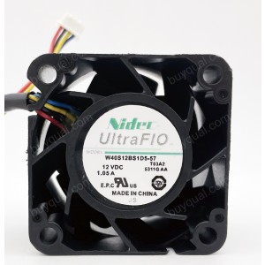 NIDEC W40S12BS1D5-57 W40S12BS1D5-57T03C4 12V 1.05A 4wires Cooling Fan
