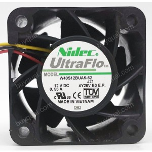 Nidec W40S12BUA5-52 12V 0.55A 3wires Cooling Fan 