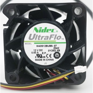 NIDEC W40S12BUB5-07 12V 0.53A 4wires Cooling Fan - Original New