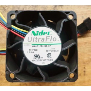 NIDEC W60E12BHB5-57 12V 1.09A 4wires Cooling Fan 