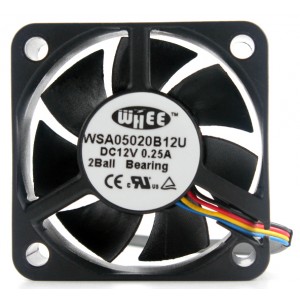 WHEE WSA05020B12U  02 12V 0.25A 3W 4wires Cooling Fan 