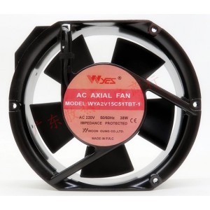 WYES WYA2V15C51TBT-1 220V 38W 2wires Cooling Fan