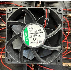 YH-XQF X12038D24UB 24V 1A 2wires Cooling Fan 