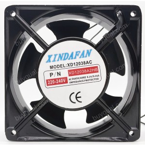 XINDAFAN XD12038A2HB 220/240V 0.14/0.10A 2 wires Cooling Fan
