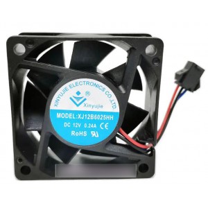 Xinyuejie XJY12B6025HH 12V 0.24A 3wires Cooling Fan