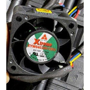 Y.S.TECH XYW04028012BU 12V 0.78A 4 wires Cooling Fan