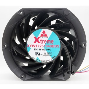 XTREME XYW17251048BSS 48V 3.00A 4wires Cooling Fan
