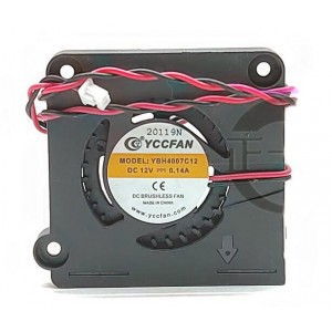 YCCFAN YBH4007C12 12V 0.14A 2wires Cooling Fan