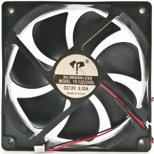 YD YD12025HBL 24V 0.30A 2wires Cooling Fan 