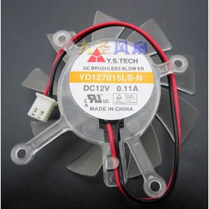 Y.S TECH YD127015LS-N 12V 0.11A 2wires Cooling Fan