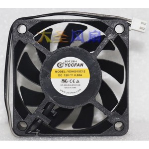 YCCFAN YDH6015C12 12V 0.30A 2wires Cooling Fan