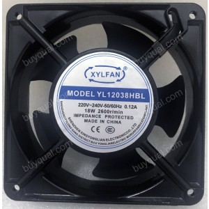 XYLFAN YL12038HBL 220/240V 0.12A 2wires cooling fan
