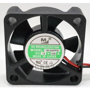 M YM1203PFS1 12V 0.05A 2 wires Cooling Fan