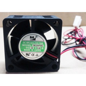 M YM1204PKB3 12V 0.04A 2wires Cooling Fan