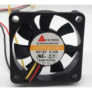 Y.S.TECH YW04510012BH 12V 0.14A 3wires Cooling Fan