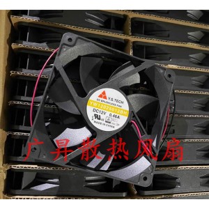 Y.STECH YW12025012BH 12V 0.46A 2wires Cooling Fan 