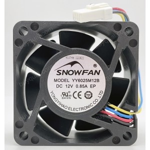 SNOWFAN YY6025M12B 12V 0.85A 4wires Cooling Fan 